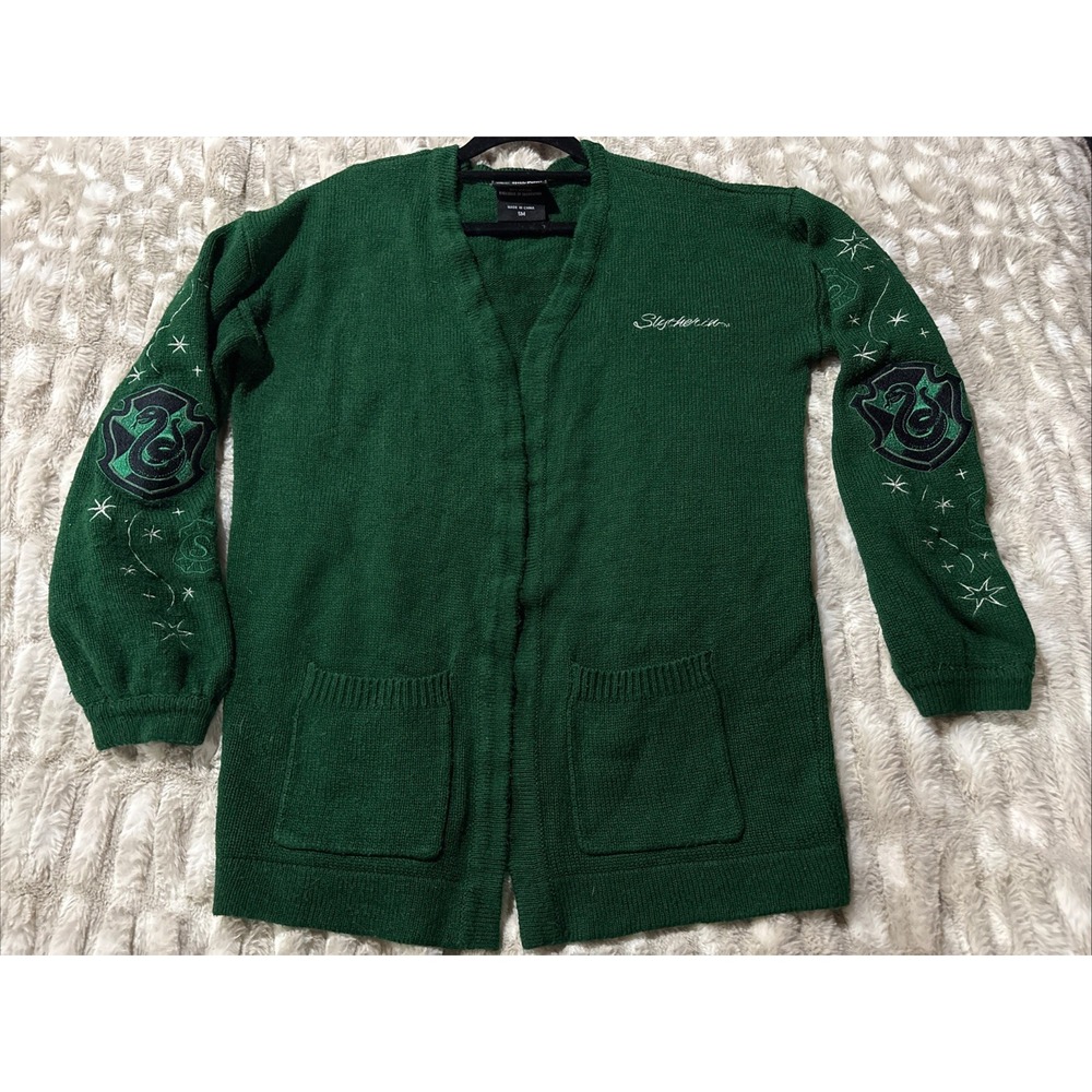 Harry Potter Slytherin Knit Cardigan Sweater SM Dark Academia Preppy Costume